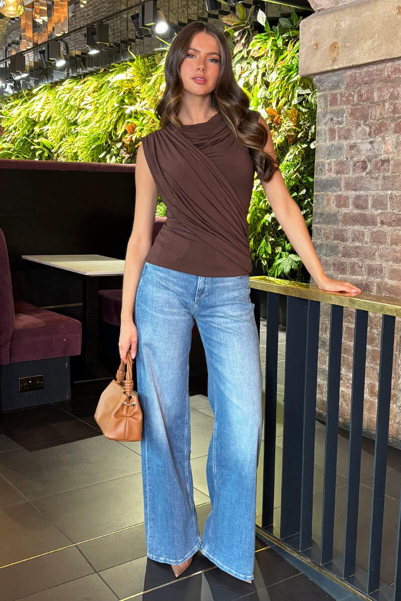 Chocolate Draped Front Top Chocolate Draped Front Top