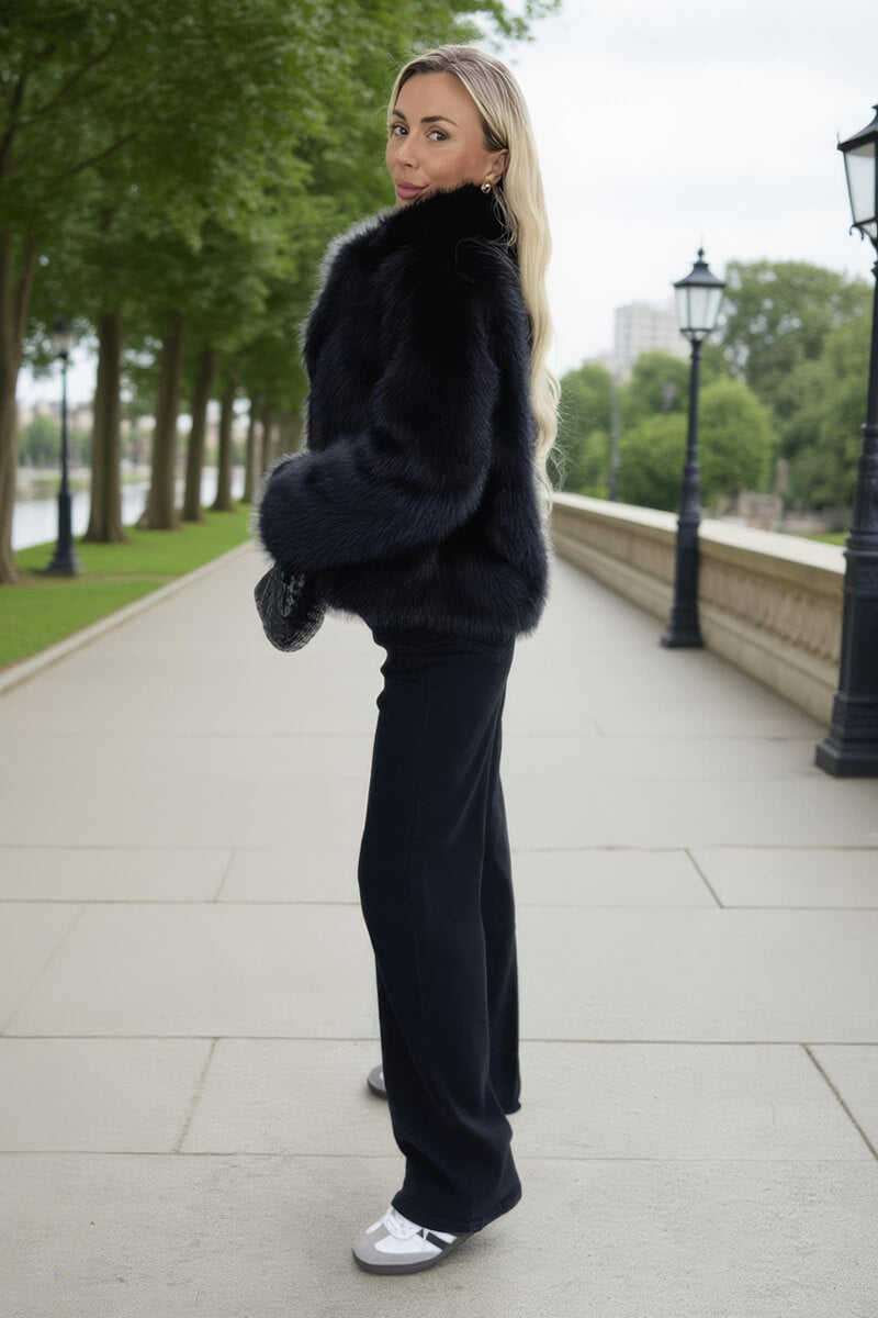 Black Faux Fur Short Jacket Black Faux Fur Short Jacket