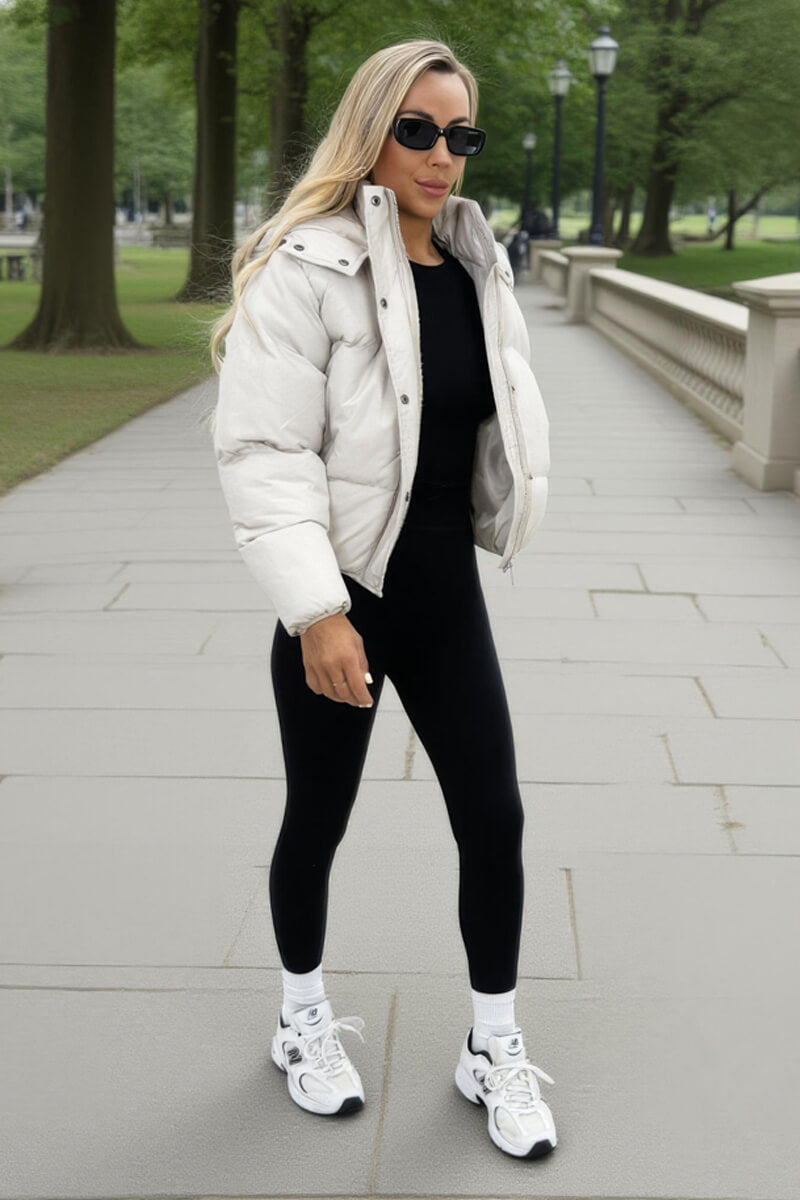 Oyster Hooded Short Puffer Coat Oyster Hooded Short Puffer Coat