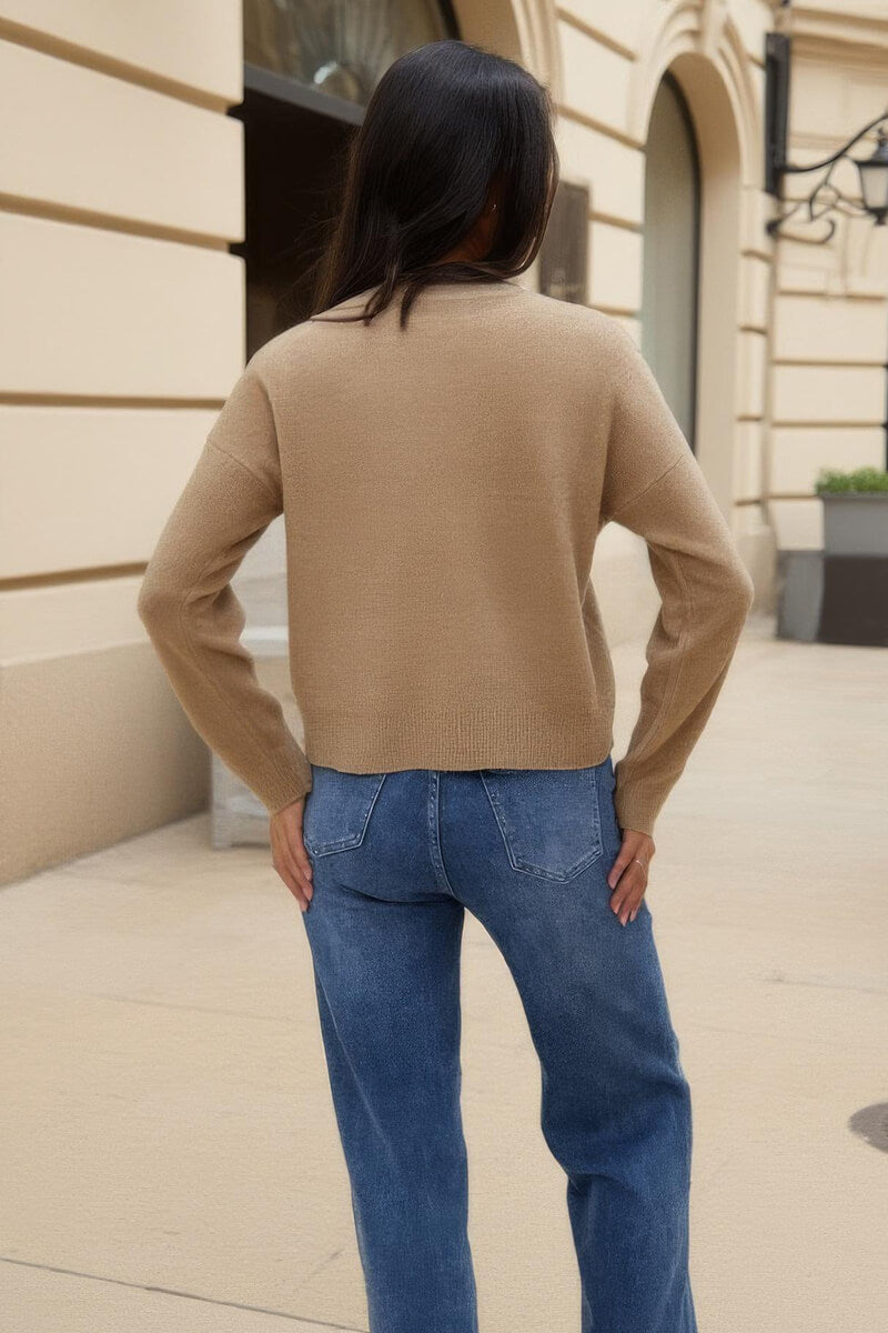 Oatmeal Pearl Embellished Crew Neck Jumper Oatmeal Pearl Embellished Crew Neck Jumper