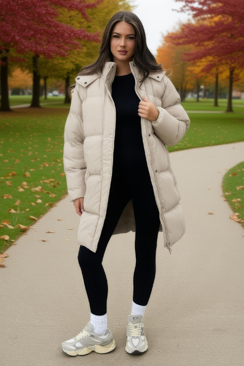Oyster Hooded Longline Puffer Coat Oyster Hooded Longline Puffer Coat