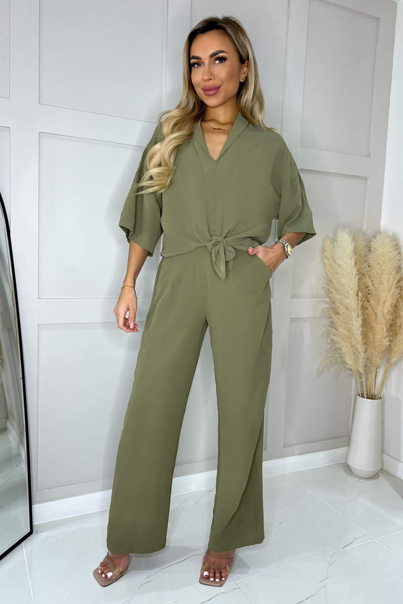 Khaki Straight Leg Trousers Khaki Straight Leg Trousers