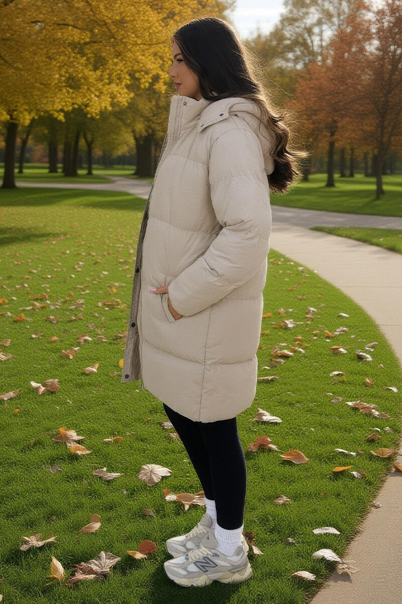Oyster Hooded Longline Puffer Coat Oyster Hooded Longline Puffer Coat
