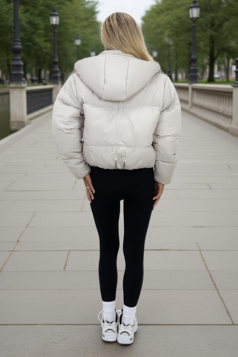 Oyster Hooded Short Puffer Coat Oyster Hooded Short Puffer Coat