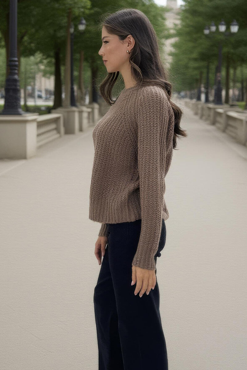Mink Round Neck Knit Jumper Mink Round Neck Knit Jumper