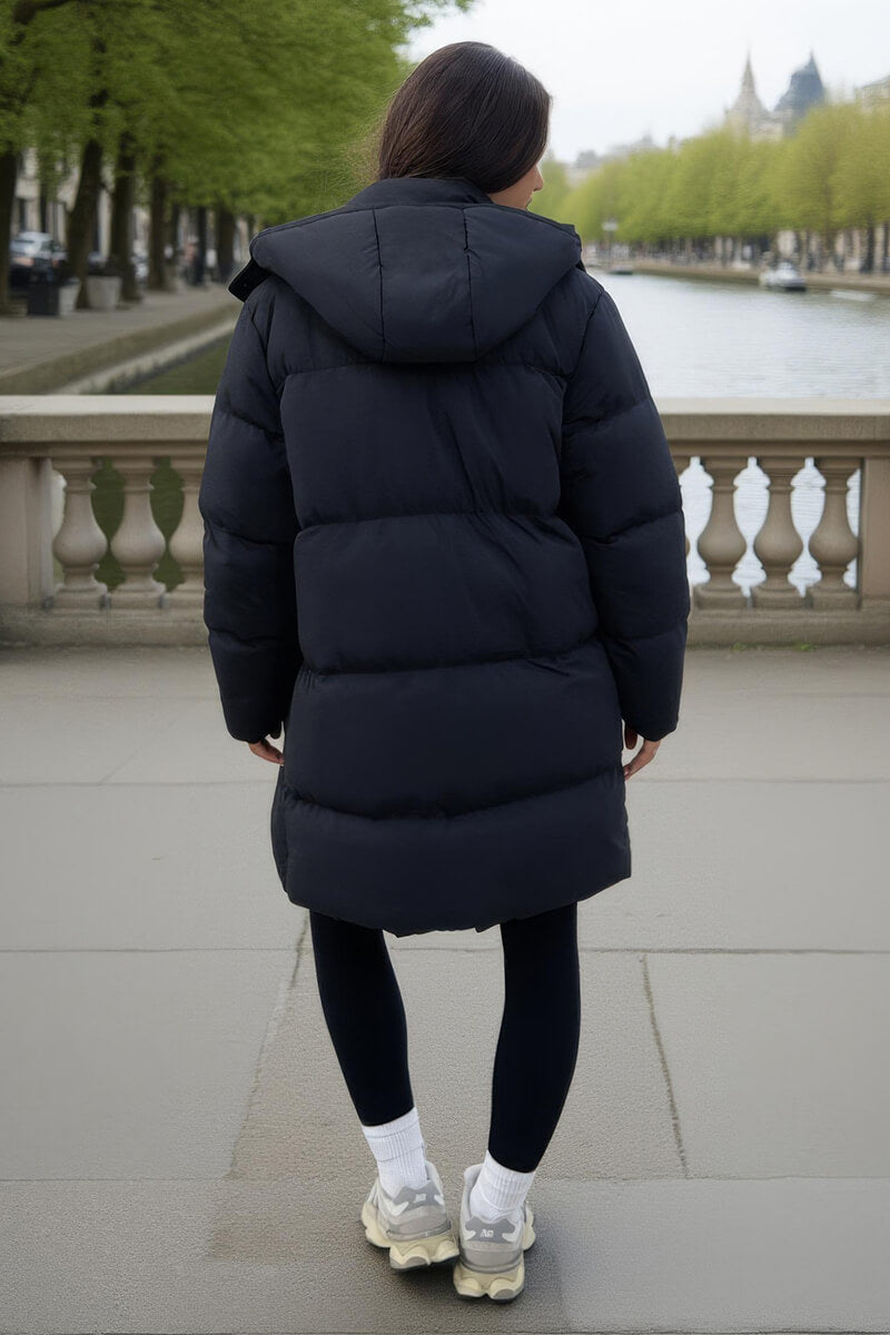 Black Hooded Longline Puffer Coat Black Hooded Longline Puffer Coat